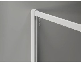 Mexen, Mexen Kioto-XF sprchová stena s rámom 50 x 202 cm, priehľadná 10 mm, biela - 800-050-104-20-00-X