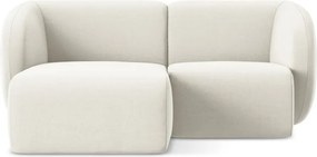 Béžová zamatová rohová pohovka (ľavý roh/s leňoškou) Lani – Makamii