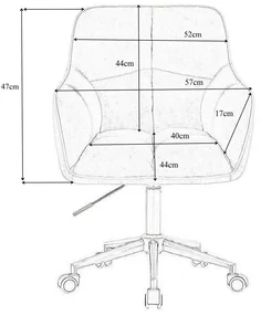 LuxuryForm DESIGN Kreslo AMALFI VELUR na striebornej podstave s kolieskami - krémové