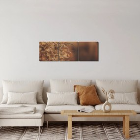 Obraz kvitnúcej trávy (s hodinami) (90x30 cm)