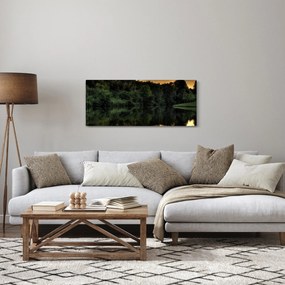 Obraz jazera pri lese (120x50 cm)