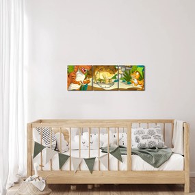 Obraz - Dinosauria (s hodinami) (90x30 cm)