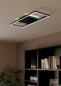 EGLO Inteligentné dizajnové stropné LED svetlo CALAGRANO, 21W, teplá biela-studená biela, RGB, čierne