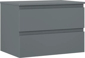 Mexen Orio, kúpeľňová skrinka 70 cm s hornou časťou, 2 zásuvky, grafitová matná, 91A10-07047-2-BFFC66