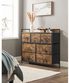 Komoda so zásuvkami KIRA hnedá/čierna