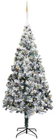 Umelý vianočný stromček LED, súprava gulí a sneh zelený 400 cm 3077795