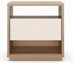 Krémovobiely/v prírodnej farbe nočný stolík v dekore duba Dennis – Marckeric