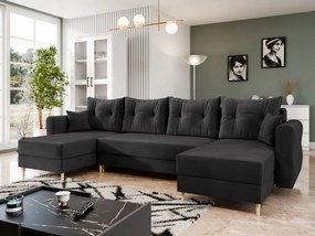 Rohová sedacia súprava U Selva U (čierna)
