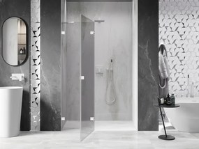 Mexen, Mexen Lunar ľavé otočné sprchové dvere 140 cm, transparentné, biele - 834-140-000-20-00-L