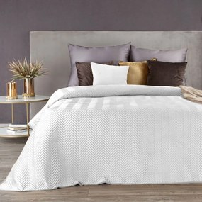 Dekorstudio Zamatový prehoz na posteľ SOFIA v bielej farbe Rozmer prehozu (šírka x dĺžka): 230x260cm