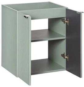Závěsná skříňka Line Reed Green I s deskou 60 cm zelená