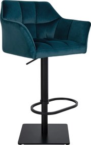 Barová stolička Damaso B - zamat, čierny rám - Zelená