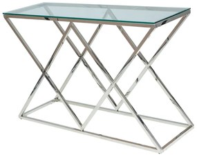 Konzolový stolík Zita (sklo + chrómová). Vlastná spoľahlivá doprava až k Vám domov. 1050969