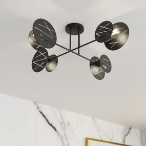 Luster na tyči FRICK 4xE27/15W/230V čierna