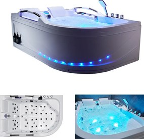 BPS-koupelny Hydromasážna vaňa HYD-NO-VE761L 180x120 ĽAVÁ s ohrevom vody