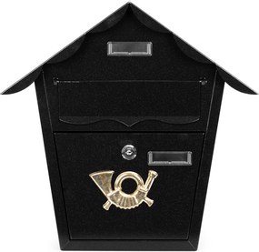 ModernHome Poštová schránka z pozinkovanej ocele - čierna ModernHome