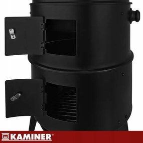 Záhradný gril na drevené uhlie s udiarňou 3 v 1