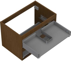 Mexen Box-A, závesná skrinka 70 cm, 2 zásuvky, orech, 91AX0-0700-470-2-86