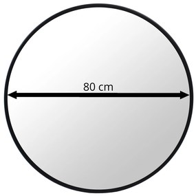 Zrkadlo 80 cm čierny rám 7009 92 00 00