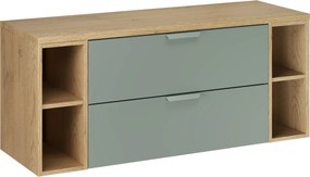 Comad Kúpeľňová skrinka pod doskové umývadlo set Aster Green 120 zelená/dub cremona