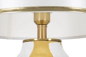 Stolná lampa keramická 70 cm bielo-zlatá