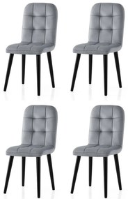 Súprava jedálenských stoličiek Retro Grey and Black, 4 ks