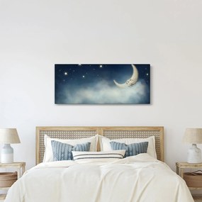Obraz - Mesiac s hviezdami (120x50 cm)