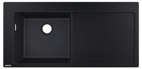 Hansgrohe S51 - Vstavaný drez 450 s odkvapkávacou plochou, čierny grafit 43330170