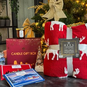 Home Elements Mikroflanelová deka, Los, červenobiela