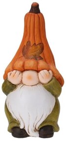 Jesenný škriatok s oranžovou čiapkou 22 cm