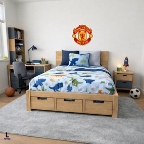 100x100cm Logo Manchester United FC - textilná nálepka na stenu Veľkosť: 40 cm