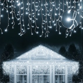 Vianočné svetielka LED záclona FLASH studená biela 1000 LED