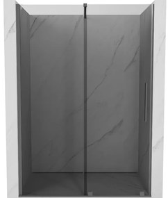 Mexen Velar, posuvné sprchové dvere do otvoru 160 cm, 8mm šedé sklo, brúsený grafit, 871-160-000-41-95