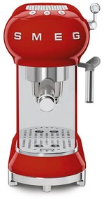 Pákový kávovar na espresso a cappuccino SMEG 50. rokov, červený, ECF01RDEU