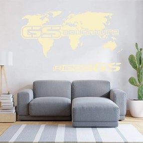 Veselá Stena Samolepka GS Adventure Mapa Farba: béžová, Veľkosť: 80 x 47 cm