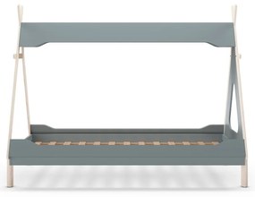 Domčeková detská posteľ z borovicového dreva v petrolejovej farbe 90x190 cm Nora – Marckeric