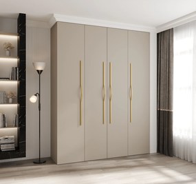 Šatníková skriňa 190 cm Carmela 40-2 (kašmír + zlatá). Akcia -20%. Vlastná spoľahlivá doprava až k Vám domov. 1126584