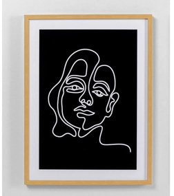 Face Woman obraz čierno-biely 60x80 cm