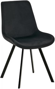 Jedálenská stolička Lewes - zamat - Čierna