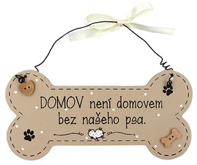 Nekupto Dřevěná cedule kostička Domov bez psa