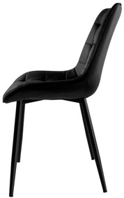 Jedálenská stolička NORMAN zamatová, čierna