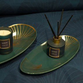 Dekoračný tanier LOTOS 10 2 tyrkysový / zlatý