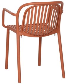 V terakotovej farbe plastová jedálenská stolička Alia – Ixia