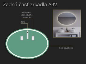 Oválné zrkadlo s LED osvetlením A32 120x85