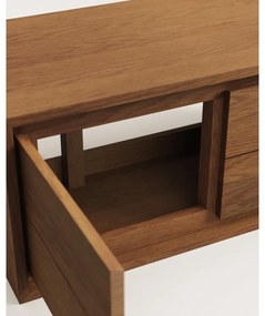 Nízka závesná skrinka pod umývadlo z teakového dreva v prírodnej farbe 90x40 cm Kenta – Kave Home
