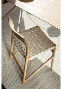 Jedálenská stolička z masívneho dubového dreva s bielym sedadlom Gazzda Fawn