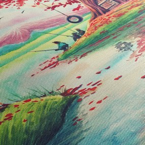 Obraz - Aquarel, Zátoka v horskej dedinke (120x50 cm)