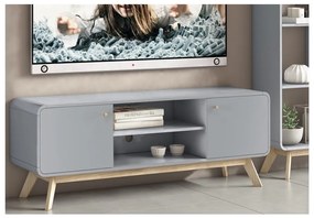 Sivý TV stolík 140x53 cm Caitlin – Støraa