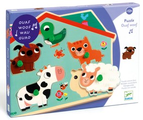 Vkladacie zvukové puzzle na doske - Farma