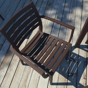 ARTEMIS záhradná stolička s podrúčkami brown